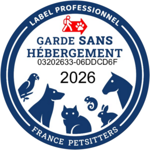 Label professionnel France Petsitters — Garde sans hébergement, validité 2026